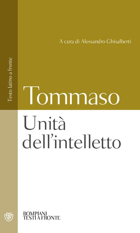 Unità dell'intelletto. Testo latino a fronte - d'Aquino (san) Tommaso - copertina