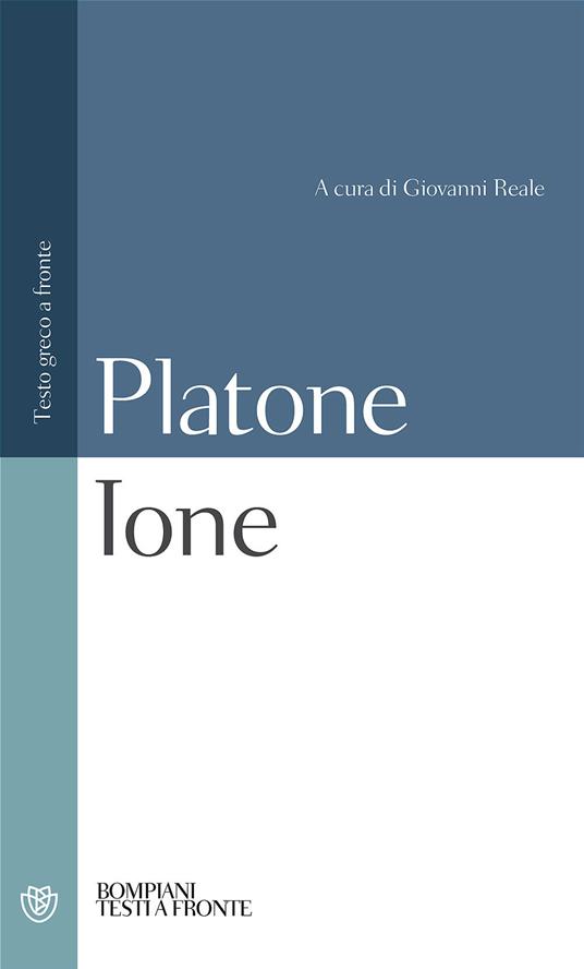 Ione. Testo greco a fronte - Platone - copertina