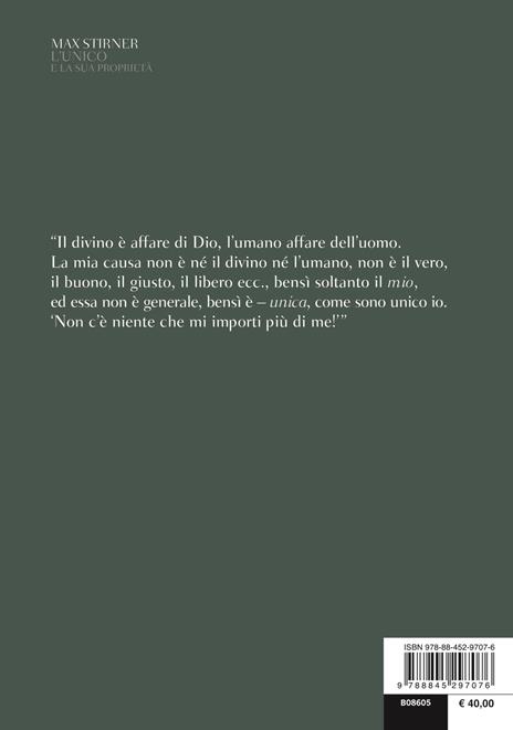 L'unico e la sua proprietà. Testo tedesco a fronte - Max Stirner - 2