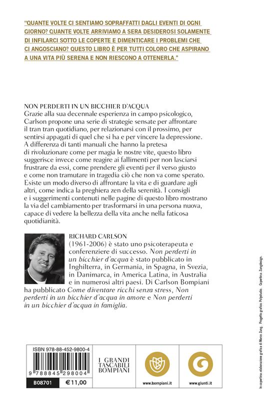 Non perderti in un bicchier d'acqua. Cento regole per imparare a vivere meglio - Richard Carlson - 2