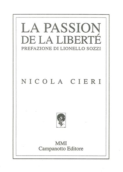 La passion de la liberté - Nicola Cieri - copertina
