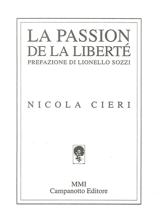 La passion de la liberté - Nicola Cieri - copertina