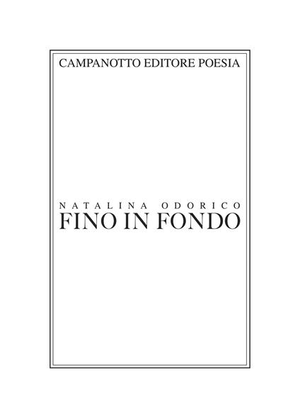 Fino in fondo - Natalina Odorico - copertina