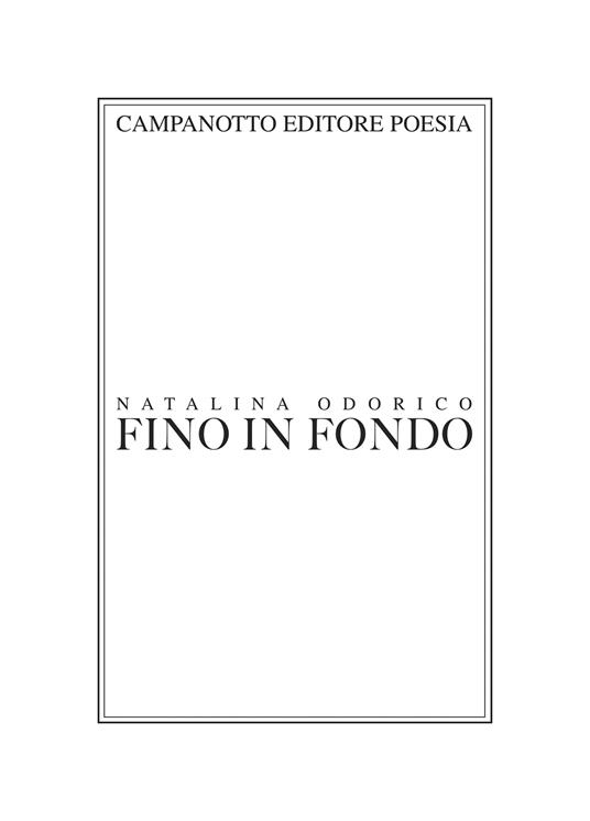 Fino in fondo - Natalina Odorico - copertina