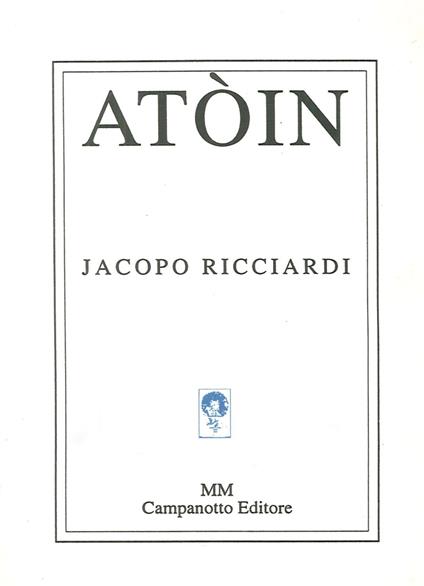 Atòin - Jacopo Ricciardi - copertina