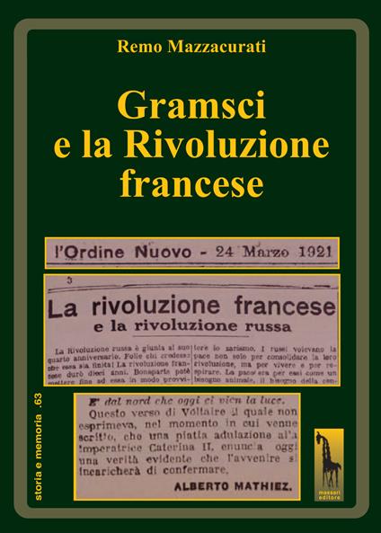 Gramsci e la Rivoluzione francese - Remo Mazzacurati - copertina