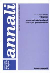 Annali della Facoltà di economia di Cagliari. Vol. 23: Anno accademico 2006-2007. - copertina