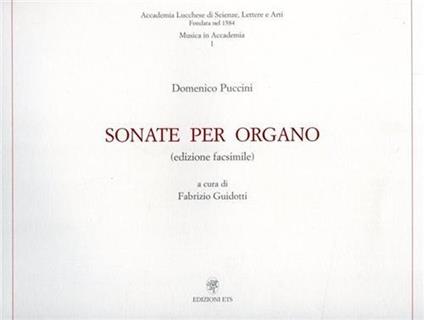 Sonate per organo - Domenico Puccini - copertina