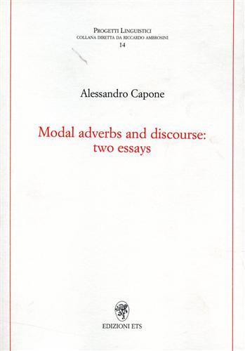 Modal adverbs and discourse: two essays - Alessandro Capone - copertina