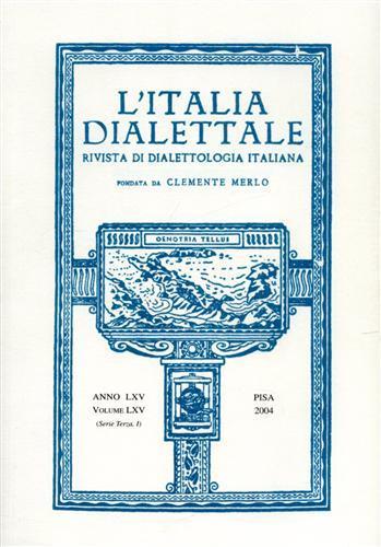 L'Italia dialettale. Rivista di dialettologia italiana - copertina