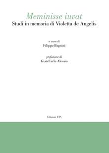 Meminisse iuvat. Studi in memoria di Violetta de Angelis