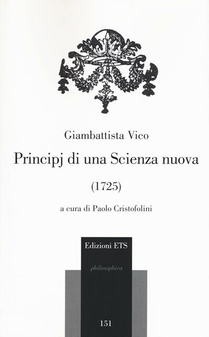 Principj di una scienza nuova (1725) - Giambattista Vico - copertina