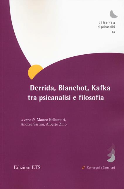 Deridda, Blanchot, Kafka tra psicanalisi e filosofia - copertina