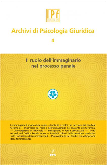 Archivi di psicologia giuridica. Vol. 4: Ruolo dell'immaginario - copertina