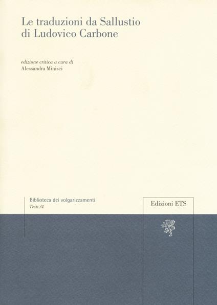 Le traduzioni da Sallustio di Ludovico Carbone - copertina