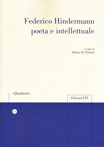 Federico Hindermann poeta e intellettuale - copertina
