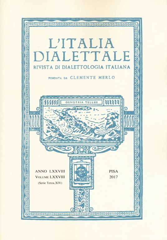 L'Italia dialettale. Rivista di dialettologia italiana (2017). Vol. 28 - copertina