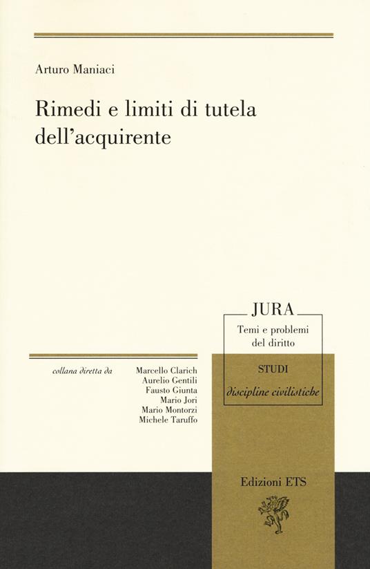 Rimedi e limiti di tutela dell'acquirente - Arturo Maniaci - copertina