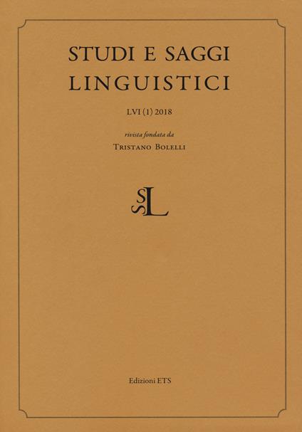 Studi e saggi linguistici (2018). Vol. 1 - copertina