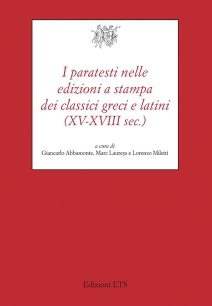 I paratesti nelle edizioni a stampa dei classici greci (XV-XVIII sec.) - copertina