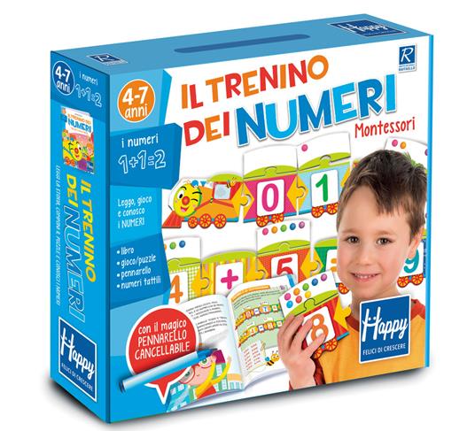 Il trenino dei numeri Montessori. Happy. Ediz. illustrata. Con gadget - Gabriella Santini - copertina