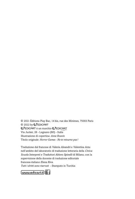 Mai voltarsi indietro! Horror games - Naïma Murail Zimmermann - 2