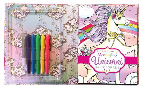 Caleidoscopio. Meravigliosi unicorni da colorare. Con colla di glitter. Con 5 pennarelli - 3