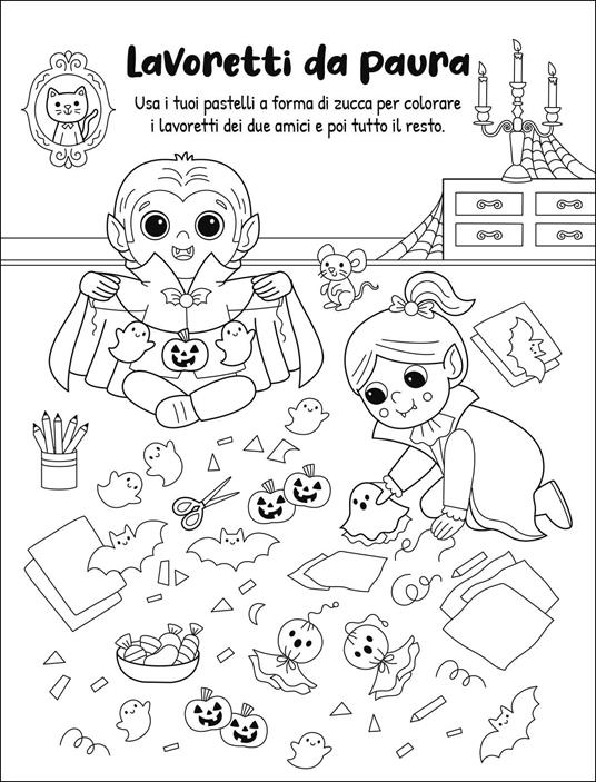 Fantasmi, streghe, mostri da colorare. Ediz. illustrata. Con 10 pastelli impilabili - 3