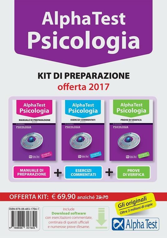 Alpha Test. Psicologia. Kit di preparazione: manuale di preparazione-Esercizi commentati-Prove di verifica. Con software di simulazione - Fausto Lanzoni,Doriana Rodino,Carlo Tabacchi - copertina