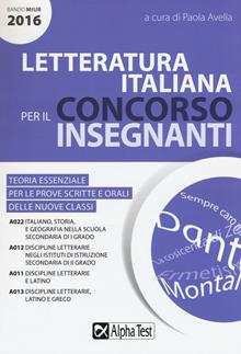 Concorso insegnanti 2016. Letteratura italiana