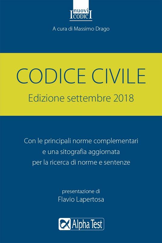 Codice civile. Settembre 2018 - copertina