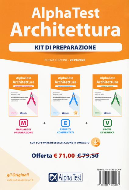 Alpha Test. Architettura. Kit di preparazione. Per l'ammissione a architettura e a tutti i corsi di laurea in ingegneria edile-architettura, conservazione e restauro, urbanistica. Con software di simulazione - Stefano Bertocchi,Massimiliano Bianchini,Carlo Tabacchi - copertina