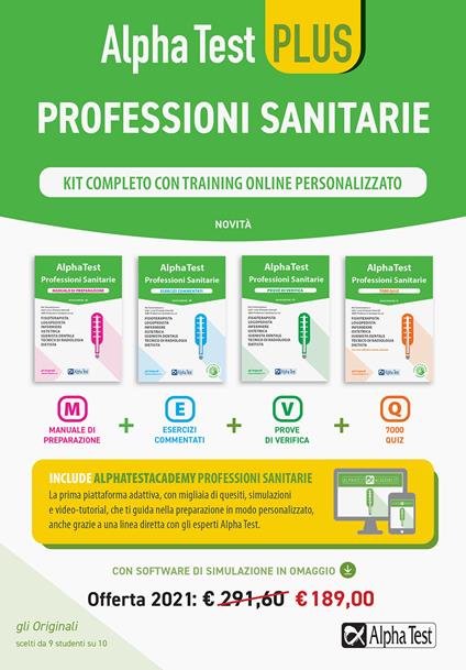 Alpha Test plus. Professioni sanitarie. Kit completo di preparazione con training online personalizzato. Con software di simulazione - copertina