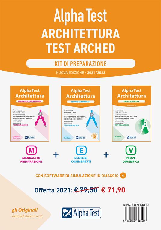 Alpha Test Architettura. Kit di preparazione. Nuova ediz. Con software di simulazione - Stefano Bertocchi,Alberto Sironi,Carlo Tabacchi - copertina