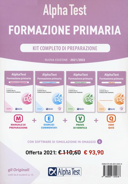Alpha Test. Formazione primaria. Kit completo di preparazione. Con software di simulazione - copertina