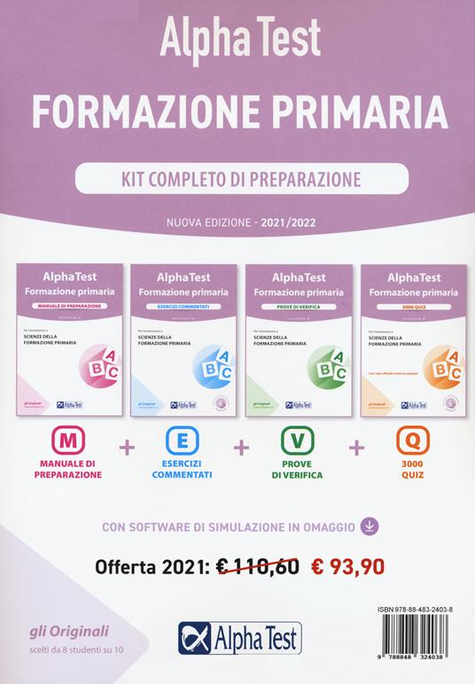Alpha Test. Formazione primaria. Kit completo di preparazione. Con software di simulazione - copertina