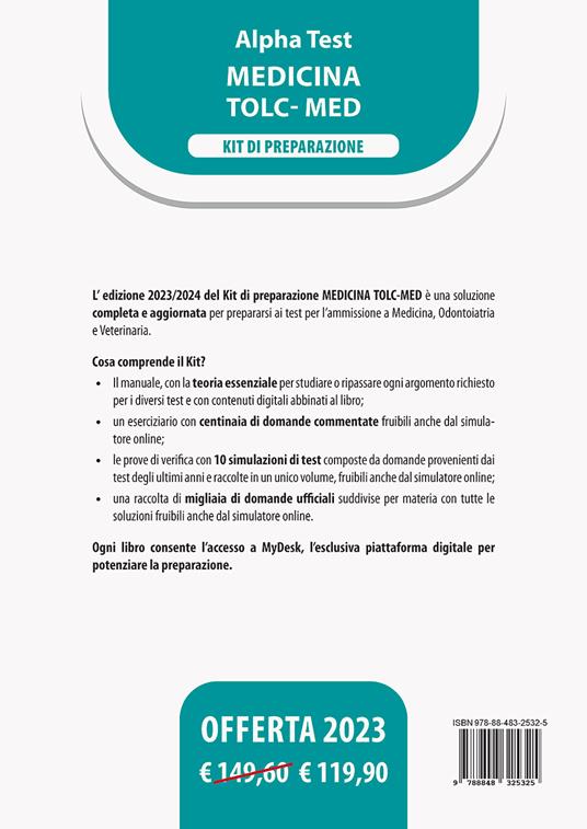 Alpha Test. Medicina TOLC-MED. Kit di preparazione 2023-2024. Con estensioni online - 2