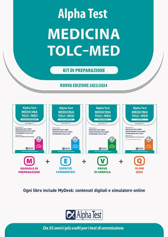 Alpha Test. Medicina TOLC-MED. Kit di preparazione 2023-2024. Con estensioni online - copertina