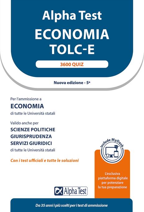 Alpha Test plus. Economia. TOLC-E. Kit di preparazione. Con espansione online - 5