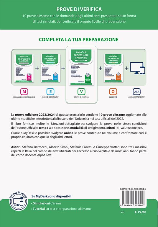 Alpha Test. Professioni sanitarie. Prove di verifica. Ediz. MyDesk - Stefano Bertocchi,Stefania Provasi,Alberto Sironi - 2