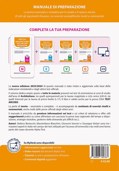 Alpha Test Architettura. Manuale di preparazione - Stefano Bertocchi,Giuseppe Vottari,Massimiliano Bianchini - 2