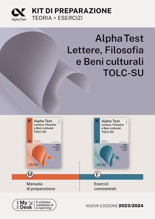 Alpha Test Lettere, Filosofia e Beni Culturali TOLC-SU. Kit di preparazione - Paola Borgonovo,Mattia Goffetti,Fausto Lanzoni - copertina