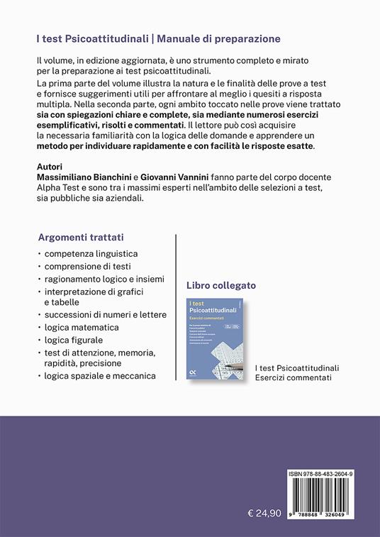 I test psicoattitudinali. Manuale di preparazione. Ediz. MyDesk. Con Contenuto digitale per download e accesso online - Massimiliano Bianchini,Giovanni Vannini - 2