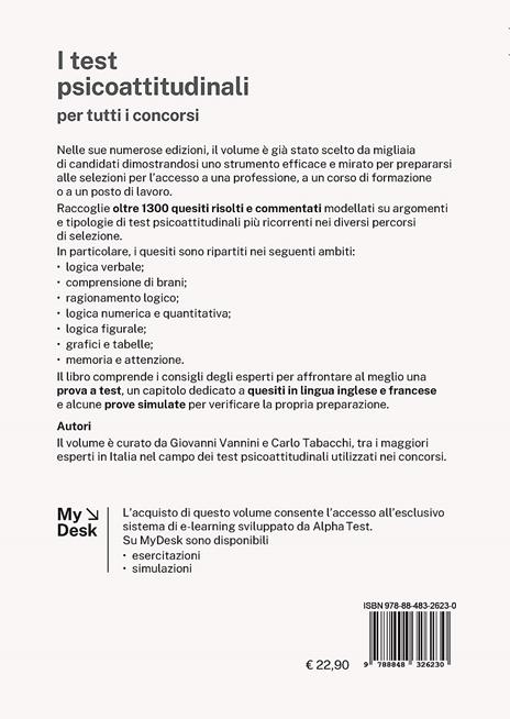 I test psicoattitudinali per tutti i concorsi. Ediz. MyDesk - Giovanni Vannini - 2