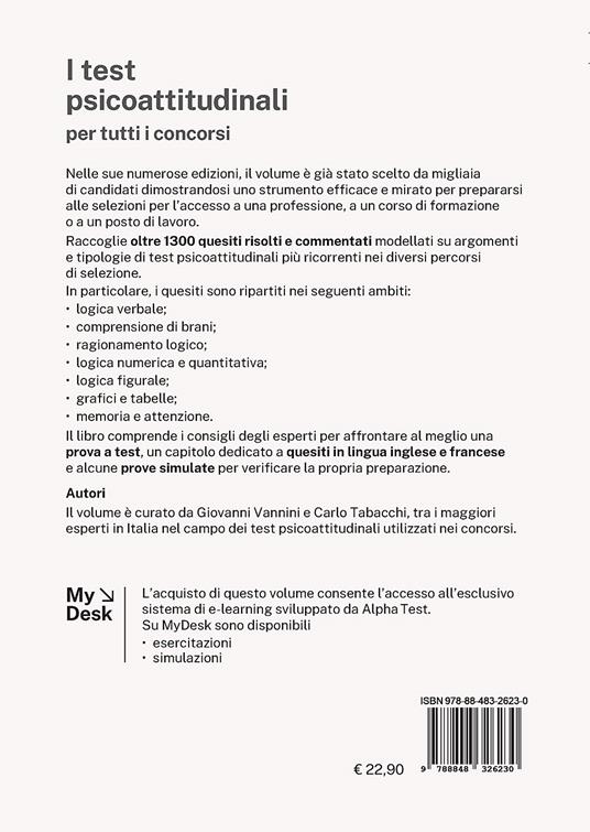 I test psicoattitudinali per tutti i concorsi. Ediz. MyDesk - Giovanni Vannini - 2