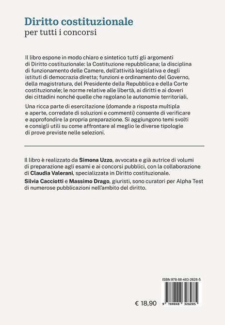 Diritto costituzionale per tutti i concorsi - Simona Uzzo,Massimo Drago,Claudia Valerani - 2