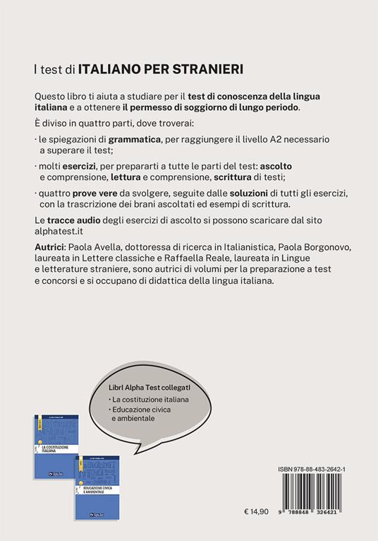I test di italiano per stranieri. Teorie, esercizi, tracce audio. Con espansione online - Raffaella Reale,Paola Avella,Paola Borgonovo - 2