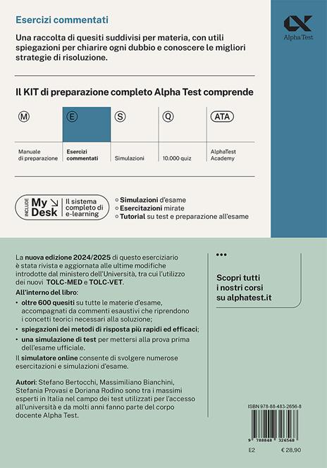 Alpha Test. Medicina. TOLC-MED. Esercizi commentati. Con MyDesk - Stefano Bertocchi,Massimiliano Bianchini,Stefania Provasi - 2