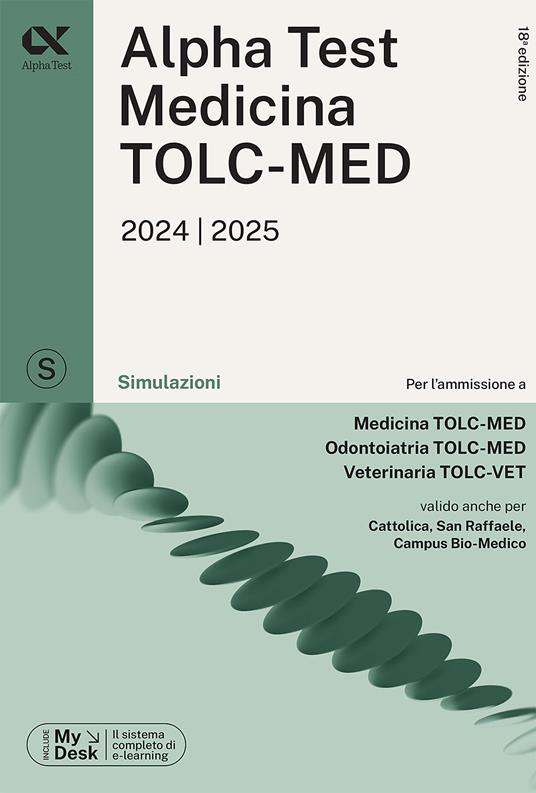 Alpha Test. Medicina. TOLC-MED. Simulazioni. Con MyDesk - Stefano Bertocchi,Massimiliano Bianchini,Stefania Provasi - copertina