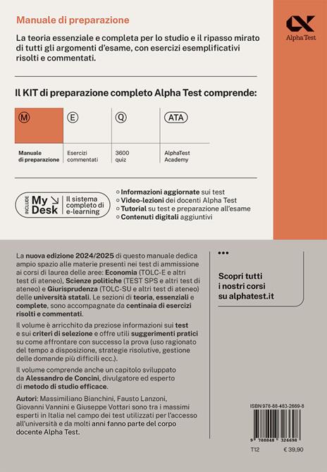 Alpha Test Economia. TOLC-E. Manuale di preparazione. Ediz. MyDesk. Con Contenuto digitale per download e accesso on line - 2